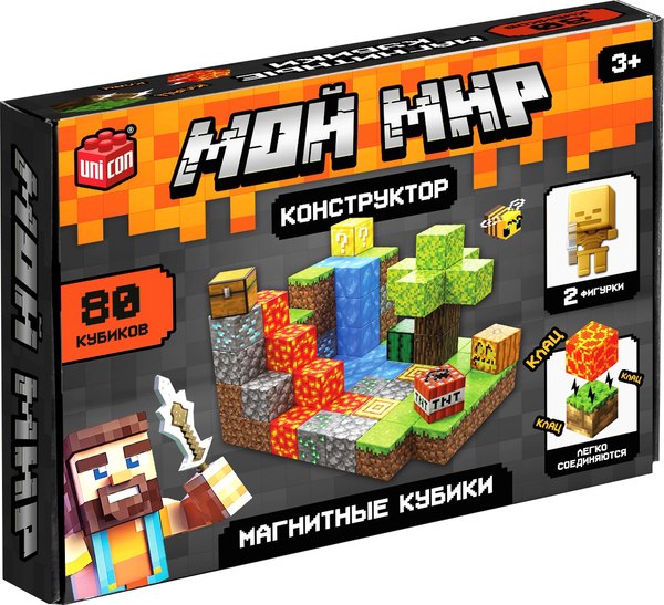 Конструктор магнитный Unicon Магнитные кубики. Мой мир T051 / 10576107 - фото