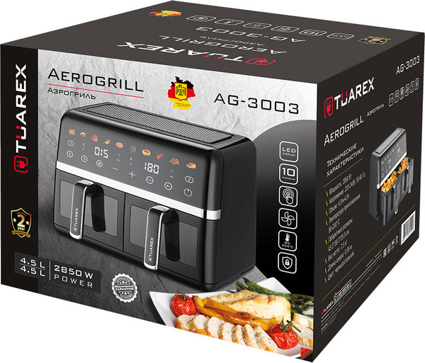 Аэрогриль Tuarex AG-3003 (черный/стальной)