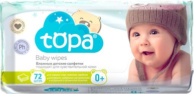 Влажные салфетки детские Topa 72шт - фото