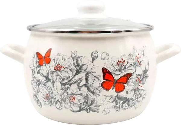 Кастрюля Лысьвенские эмали Яблоневый цвет С-4213 САП2/4Жм - фото