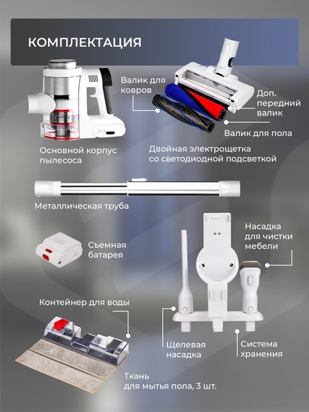 Вертикальный пылесос Evolution Smart Clean VCF2613 Wet and Dry