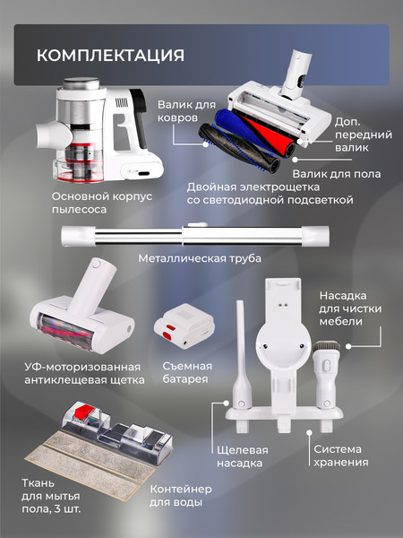 Вертикальный пылесос Evolution Smart Clean VCF2613UV Wet and Dry