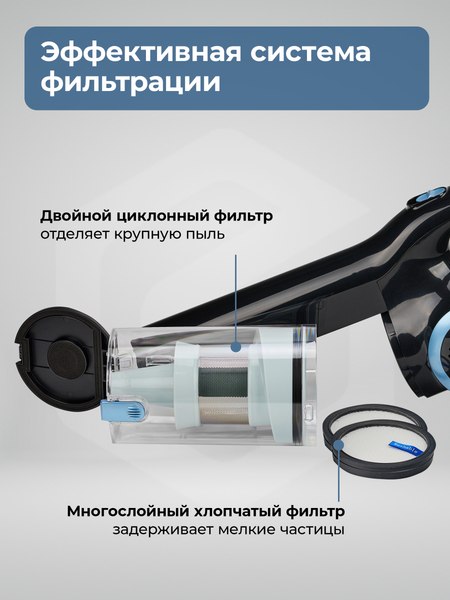 Вертикальный пылесос Evolution LX950 (черный/синий)