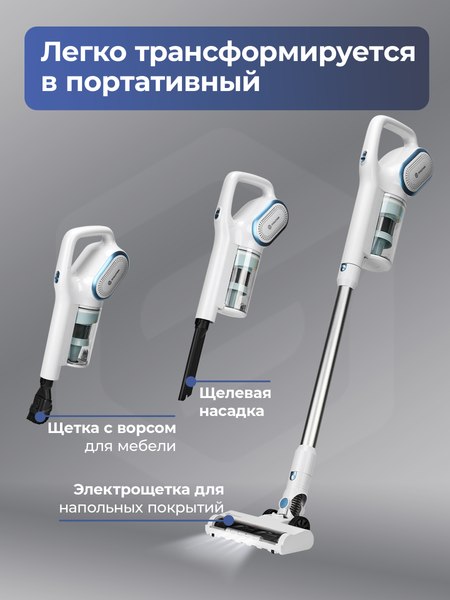 Вертикальный пылесос Evolution LX950 (белый/синий) - фото