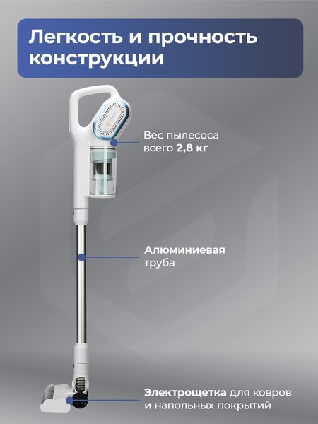 Вертикальный пылесос Evolution LX950 (белый/синий)