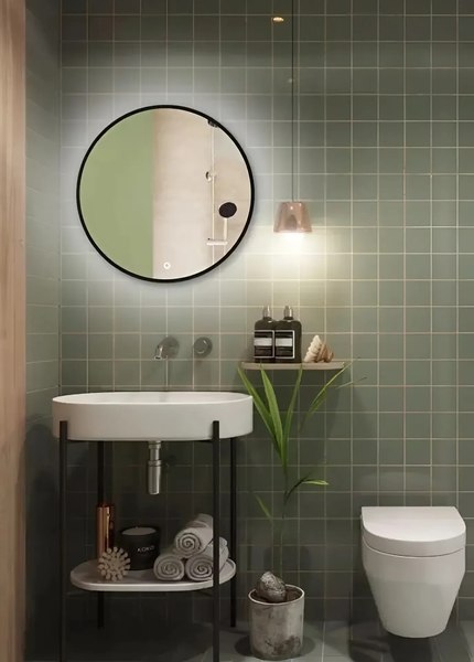 Зеркало Emze 80 / LED.UV.80.80.CHE.AF.4K - фото