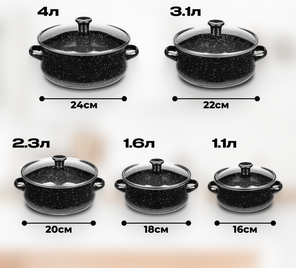 Набор кастрюль Sundays Home Эмалированные