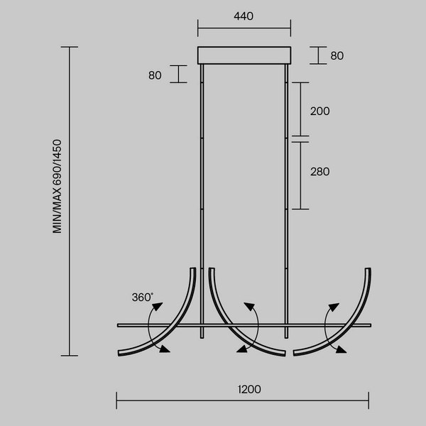 Люстра Maytoni Wabi MOD428PL-L20BK