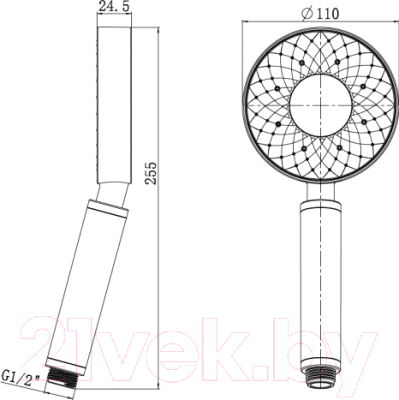 Лейка ручного душа Rubineta Luna (Б) / 622143B