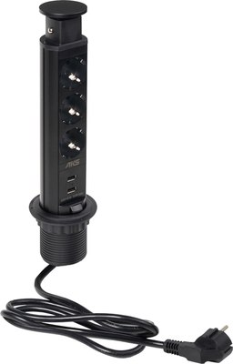 Блок розеточный AKS Выдвижной Vulcan - фото