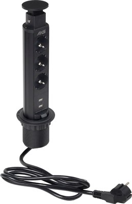 Блок розеточный AKS Выдвижной Vulcan - фото