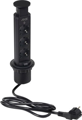 Блок розеточный AKS Выдвижной Vulcan - фото