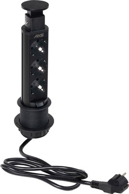 Блок розеточный AKS Выдвижной Vulcan - фото