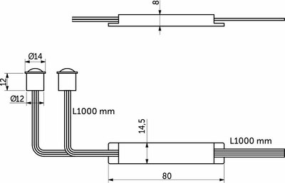 Выключатель для светодиодной ленты AKS бесконтактный на движение двойной врезной/накладной