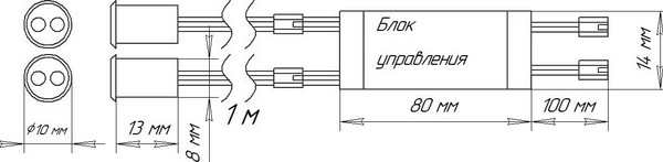 Выключатель для светодиодной ленты AKS бесконтактный на преграду накладной/врезной