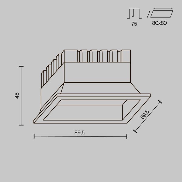 Точечный светильник Maytoni Okno DL056-8W3-4-6K-B