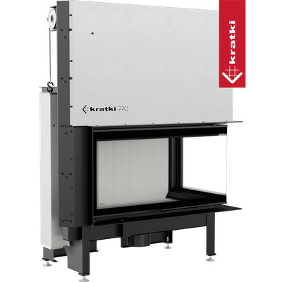 Каминная топка Kratki Nadia 14 правая 14кВт 200 (с подъемом, черный thermotec)