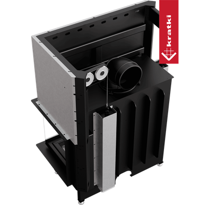 Каминная топка Kratki Nadia 14 правая 14кВт 200 (с подъемом, черный thermotec)