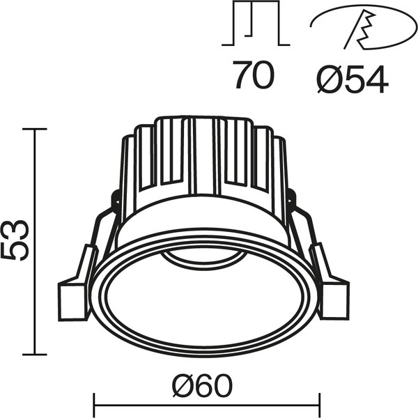 Точечный светильник Maytoni Round DL058-7W2.7K-B