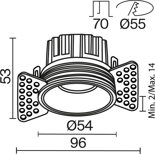 Точечный светильник Maytoni Round DL058-7W2.7K-TRS-W
