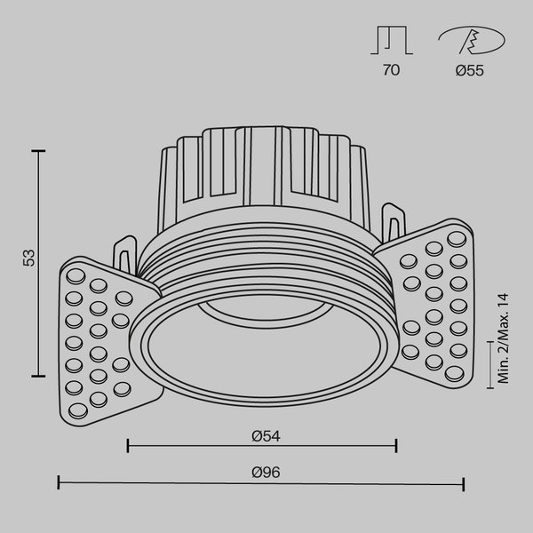 Точечный светильник Maytoni Round DL058-7W2.7K-TRS-W