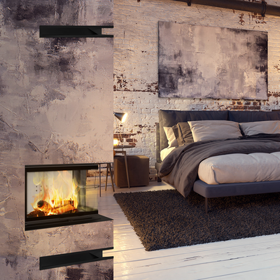 Каминная топка Kratki Lucy правая 14кВт 200 (черный thermotec)