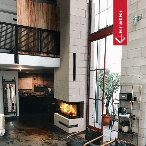Каминная топка Kratki Lucy правая 14кВт 200 (черный thermotec)