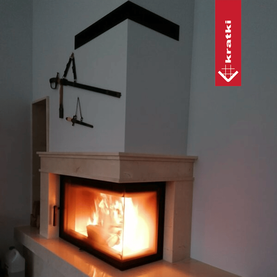 Каминная топка Kratki Lucy правая 14кВт 200 (черный thermotec)