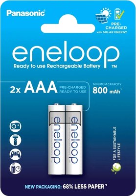 Комплект аккумуляторов Panasonic Eneloop AAA 800 / BK-4MCDE/2CP - фото