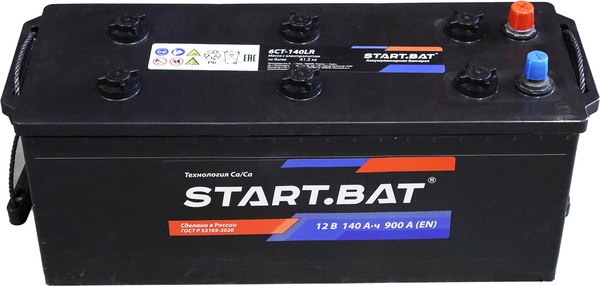 Автомобильный аккумулятор СтартБат 6СТ-140 L рус прямая