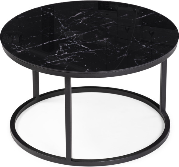Комплект журнальных столиков Woodville Плумерия (черный мрамор/черный)