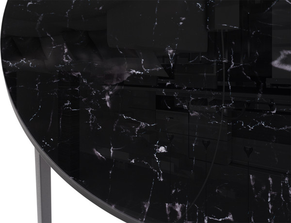 Комплект журнальных столиков Woodville Плумерия (черный мрамор/черный)