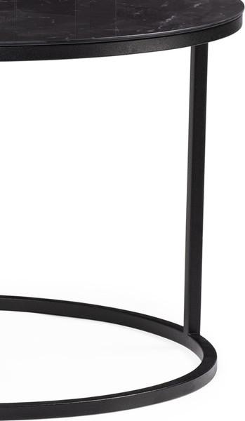 Комплект журнальных столиков Woodville Плумерия (черный мрамор/черный)