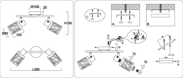 Спот Ambrella TR8664/2 WH