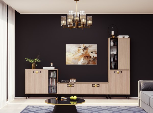 Шкаф с витриной Аквилон Муза № 2.1