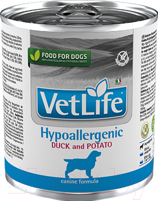 Влажный корм для собак Farmina Vet Life Hypoallergenic Duck & Potato - фото