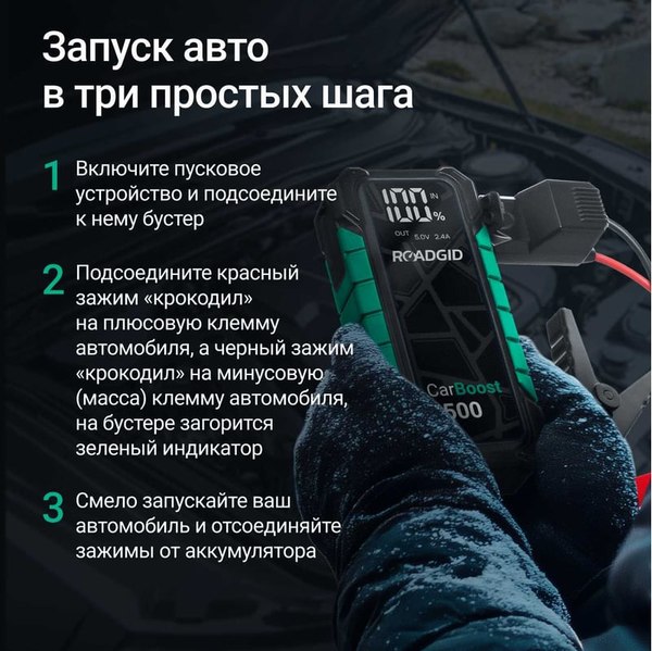 Пуско-зарядное устройство Roadgid CarBoost 1500