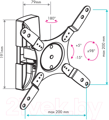 Кронштейн для телевизора VLK Trento-103