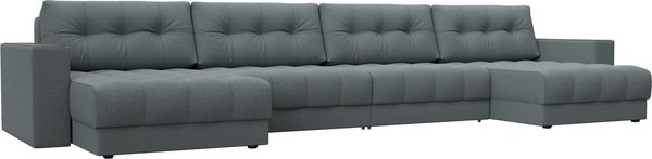 Диван П-образный Лига Диванов Лига-049 НПБ Лонг с декором - фото