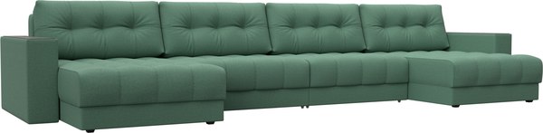 Диван П-образный Лига Диванов Лига-049 НПБ Лонг с декором - фото