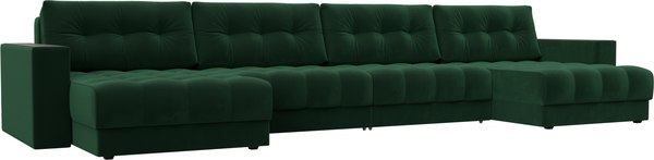 Диван П-образный Лига Диванов Лига-049 НПБ Лонг с декором - фото