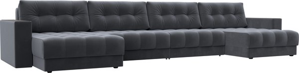 Диван П-образный Лига Диванов Лига-049 НПБ Лонг с декором - фото