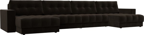 Диван П-образный Лига Диванов Лига-049 НПБ Лонг с декором - фото