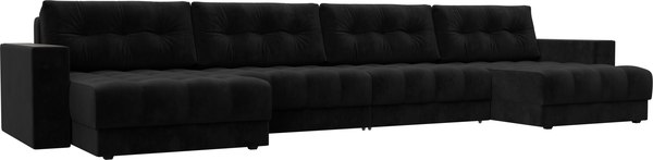 Диван П-образный Лига Диванов Лига-049 НПБ Лонг с декором - фото