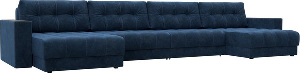 Диван П-образный Лига Диванов Лига-049 НПБ Лонг с декором - фото