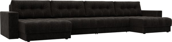 Диван П-образный Лига Диванов Лига-049 НПБ Лонг с декором - фото