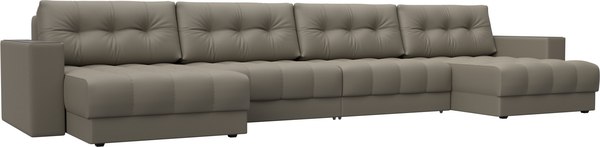 Диван П-образный Лига Диванов Лига-049 НПБ Лонг с декором - фото