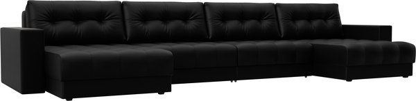 Диван П-образный Лига Диванов Лига-049 НПБ Лонг с декором - фото