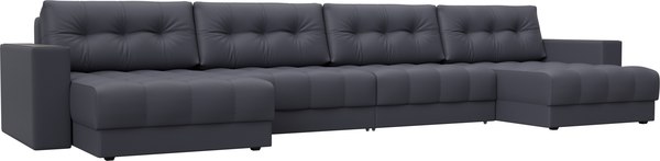 Диван П-образный Лига Диванов Лига-049 НПБ Лонг с декором - фото