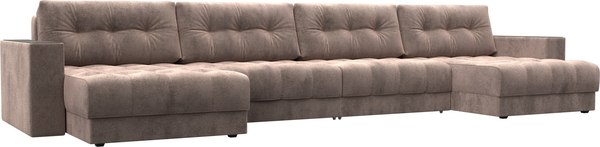 Диван П-образный Лига Диванов Лига-049 НПБ Лонг с декором - фото